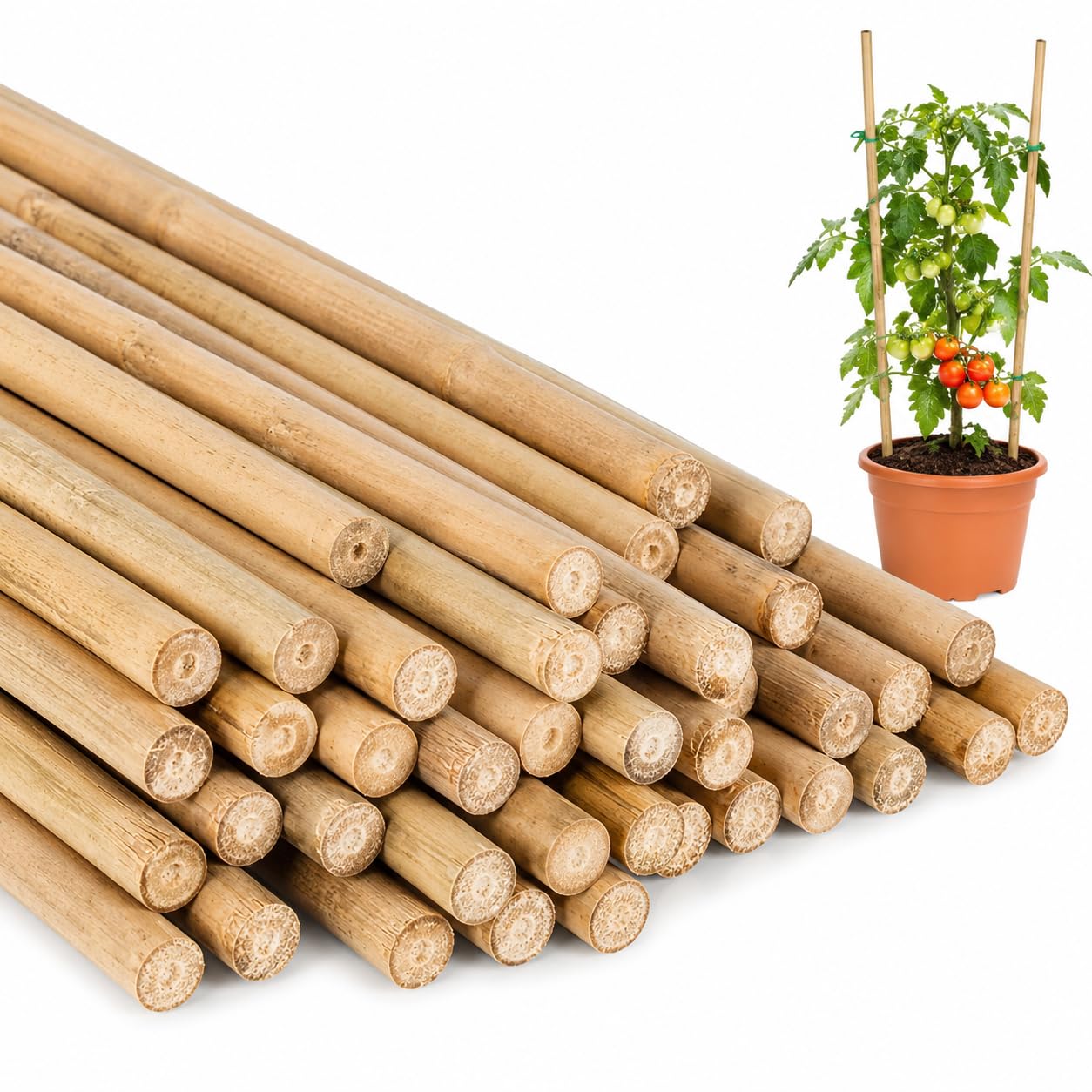 ALAYSTAR 40 Pack Bamboo Garden Stakes Plant Support Canes, Natural Bamboo Sticks for Climbing Plants, Tomatoes, Beans, Flowers, Vegetables, DIY Crafts & Floral Arrangements (118CM)