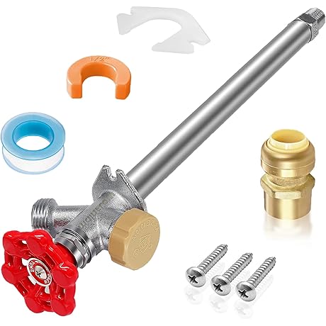 12inch Anti-Siphon Frost Free Outdoor Faucet Bib with 1/2inch Push-to-Fit Connector