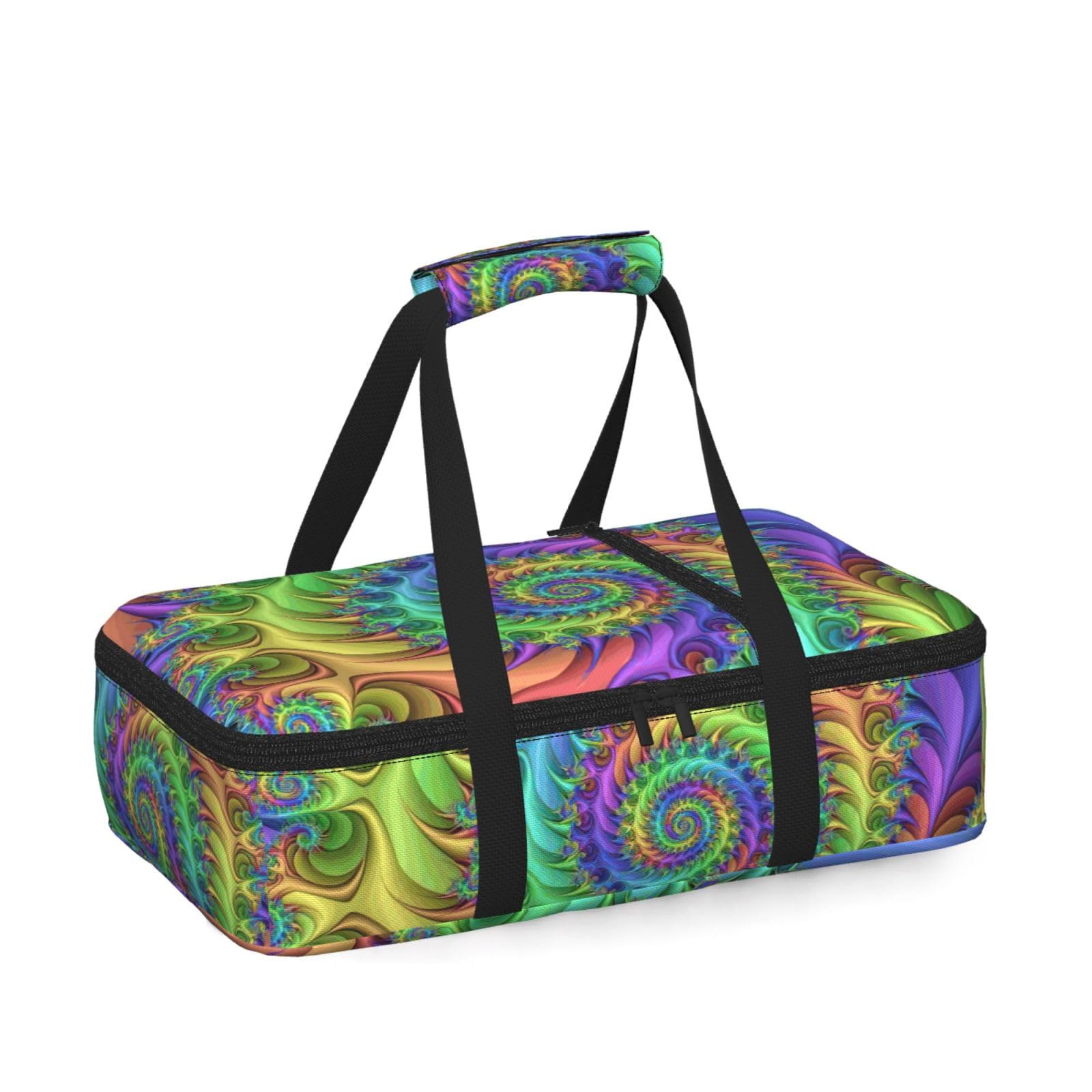 Tie Dye Print Insulated Thermal Food Storage Bag Daily Reusable Picnic Tote Lunch Box Home