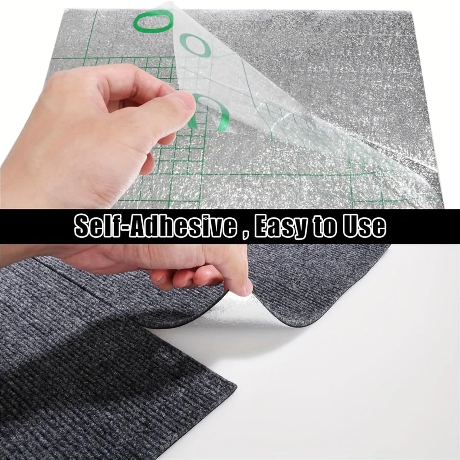 Dalles de sol en vinyle autocollantes, Dalles de moquette auto-adhésives multicolores, 30x30cm, paquet 5 à 30 pièces for bricolage, maison et bureau(Dark Blue,30X30cm-5pcs)