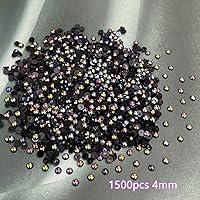 Vista 2 de 1500 piezas de cuentas de media perla de 4 mm, color AB negro, cuentas de perlas planas para manualidades, cuentas de plástico redondas, cuentas