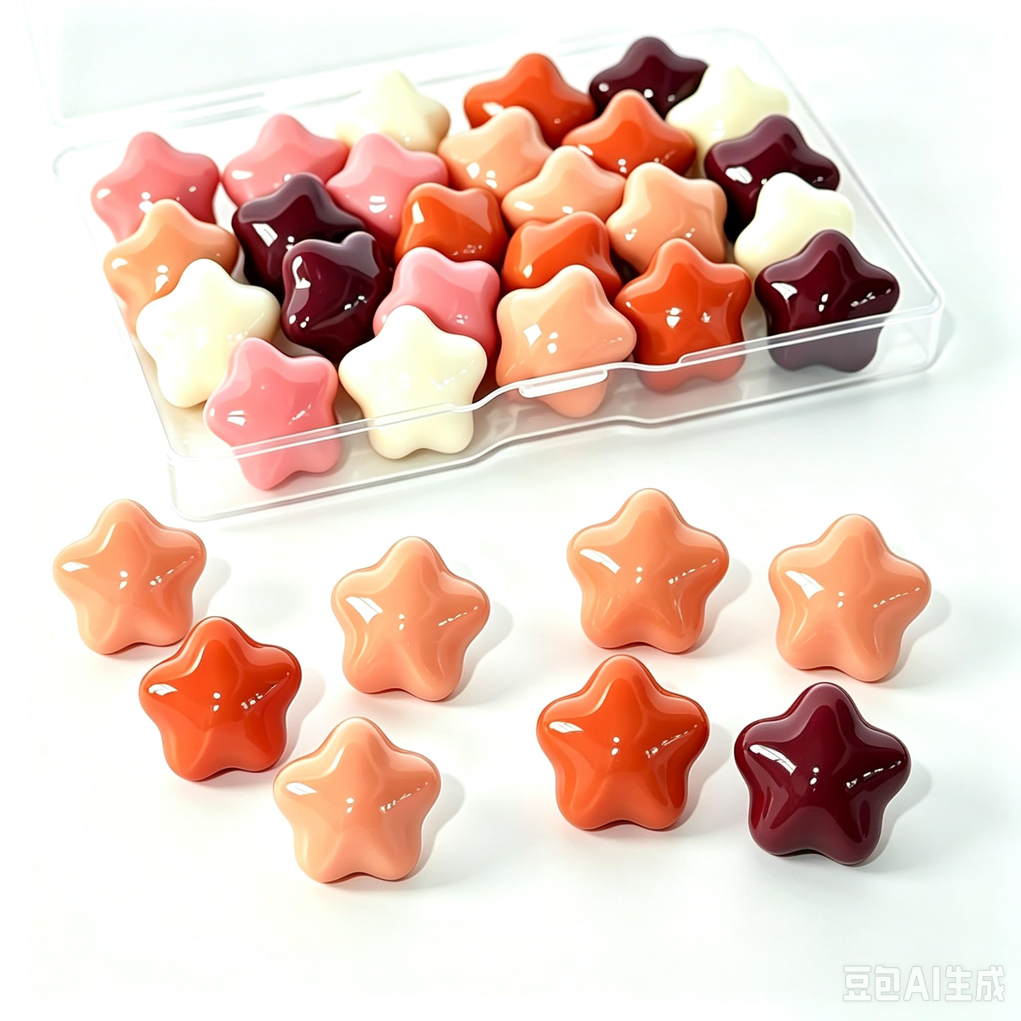 25 Pcs Decorative Thumb Tacks, Cute Decorative Push Pins for Wall Bulletin Board &amp; Cork Board, Resin Star Push Pins for Office Home School-5 Colors (Brown-Toned Star)