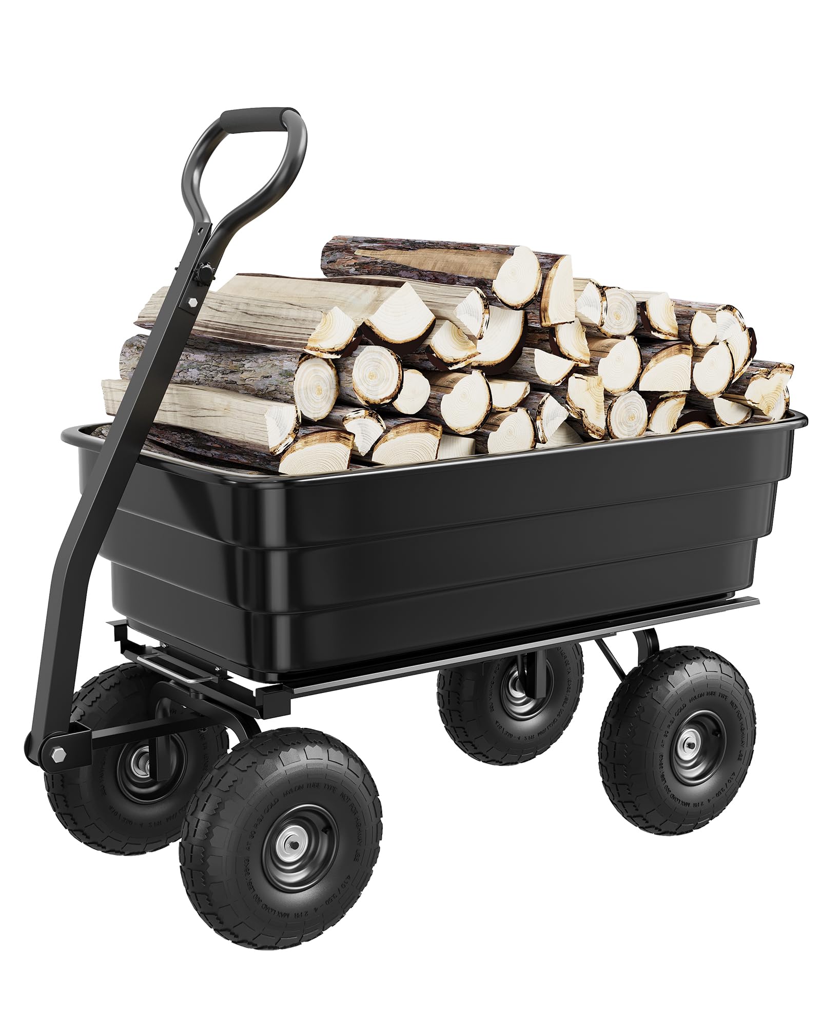 Garvee Gartenwagen 106x73x98 Cm – 544 Kg Tragkraft, Aus Rostfestem Polyethylen, Für Garten & Hof, Schwarz