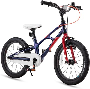 RoyalBaby Kids Bike Space Shuttle 16 Inch, Lightweight Magnesium Frame with Dual Hand Brakes, Children Bicycle for Boys Girls Ages 4-6 Years, Blue