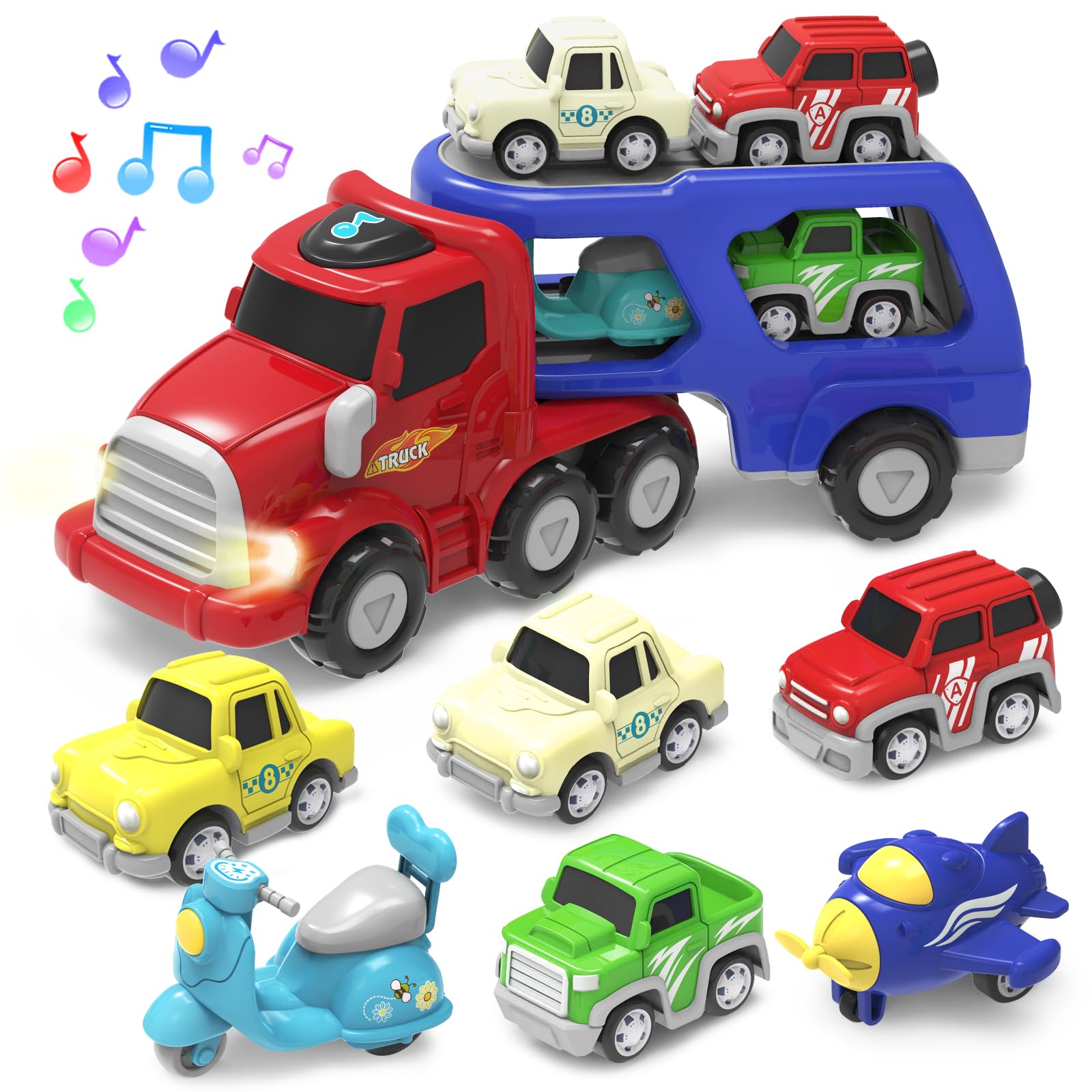 Camion de Juguete para Niños,Juguetes Niños 2 Años,7 en 1 Coches de Juguetes