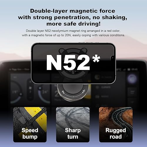 Miniatura 7 de J33 - Soporte magnético para teléfono al vacío, fuerte soporte de ventosa para todos los teléfonos inteligentes, adecuado para superficies lisas