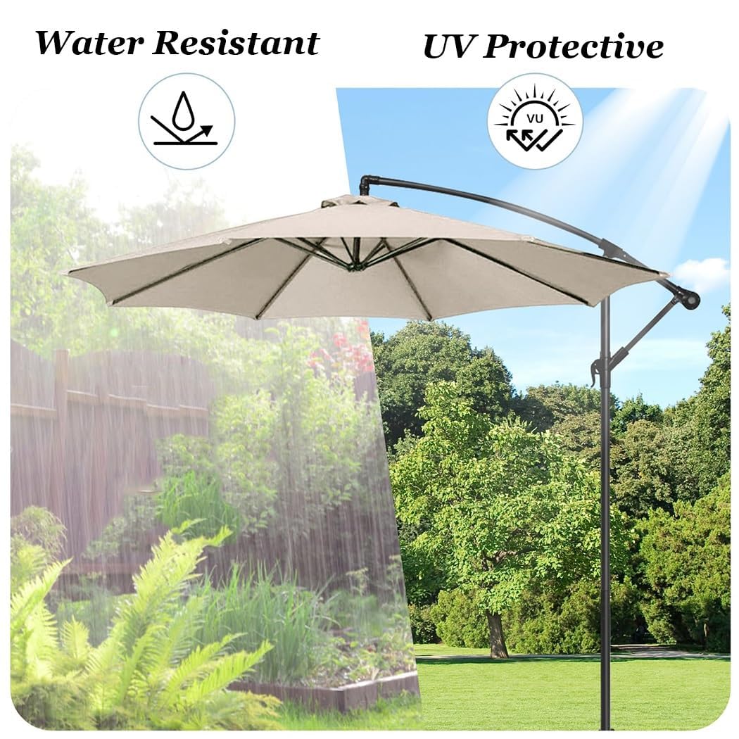 Toile de parasol 8 baleines 4m, toile de rechange pour parasol d'extérieur Résistant à l'UV (auvent uniquement)