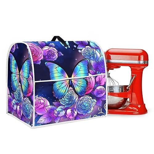 Miniatura 6 de Hinthetall Fundas para batidora de pie de mariposa moradas compatibles con freidora de aire de 6 a 8 cuartos de galón, funda lavable a prueba de
