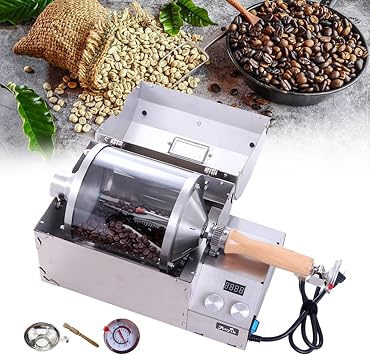 Coffee Roaster Machine 1200W - Commercial-Grade Electric Drum Roaster for Home Baristas & Coffee Lovers - Multi-Purpose Nut/Grain Roaster, 500g Capacity