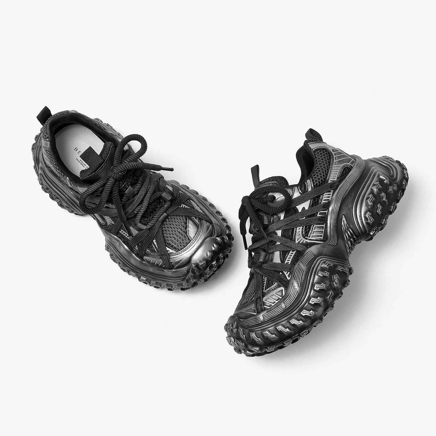 BEAU TODAY Chunky Sneakers for Women，Womens Fashion Sneakers, Genuine Leather Sneakers for Women, Lace Up Comfortable Casual Walking Dad Shoes - Image 7