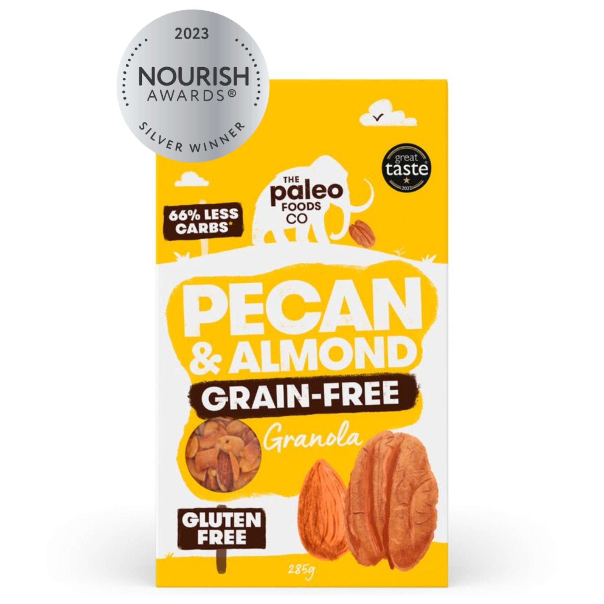 The Paleo Foods Co. Pecan & Almond Granola | Low Carb, Keto Friendly, Grain, and Gluten Free, Vegan, Paleo Granola (Pecan & Almond, 1 x 285G Pack)
