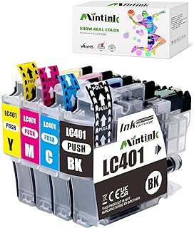 Mintink LC401 Ink Cartridges Replacement for Brother LC401 LC401XL LC401 XL Work with Brother MFC-J1010DW MFC-J1012DW MFC-J1170DW Printer, LC401BK LC401C LC401M LC401Y 4-Pack