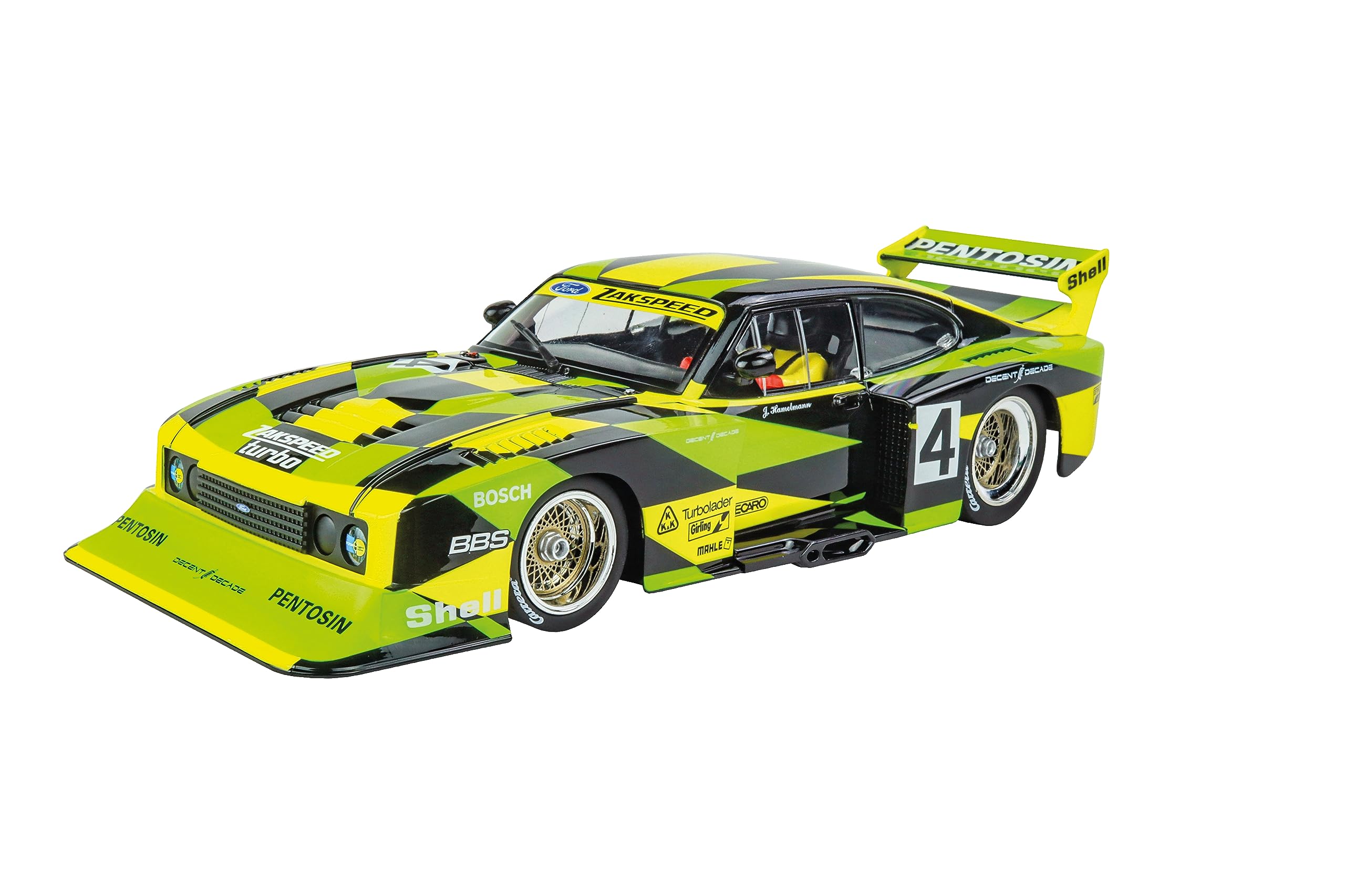 Carrera DIGITAL 124 Ford Capri Zakspeed Turbo Jürgen Hamelmann-Team No. 4 Slotcar Rennbahn I Original Ford Lizenz Maßstab 1:24 I Geeignet für Rennsportfans ab 10 Jahren