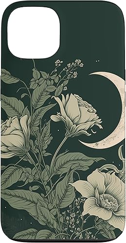 Miniatura 1 de Funda botánica para iPhone 13 Sage Green Wildflower Floral Moon Flower