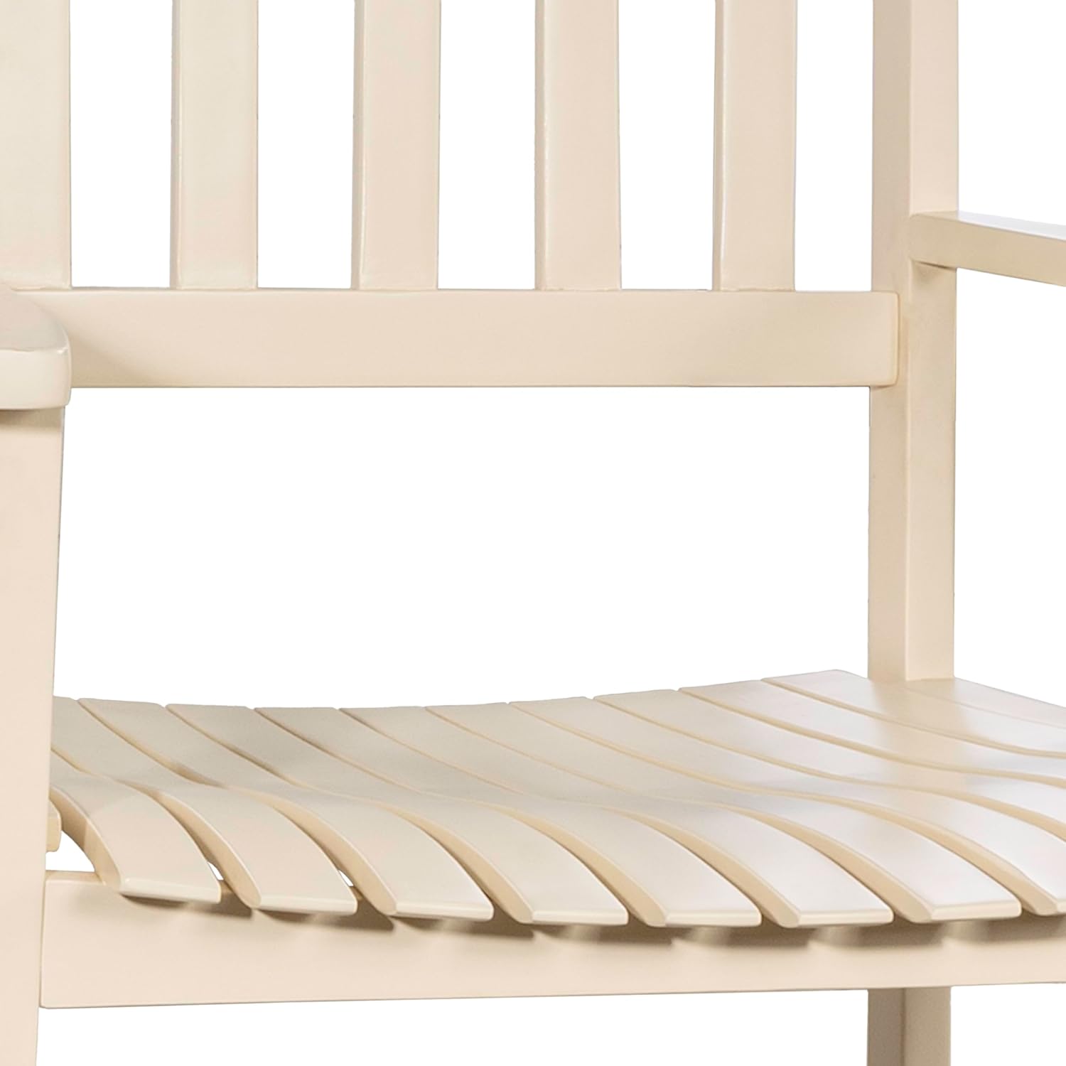 JONATHAN Y Seagrove 44" Almond Solid Acacia Wood Outdoor Rocking Chair, Classic Slatted High Back Porch Rocker for Patio, Garden and Sunroom, 350 lbs Capacity RCK300D