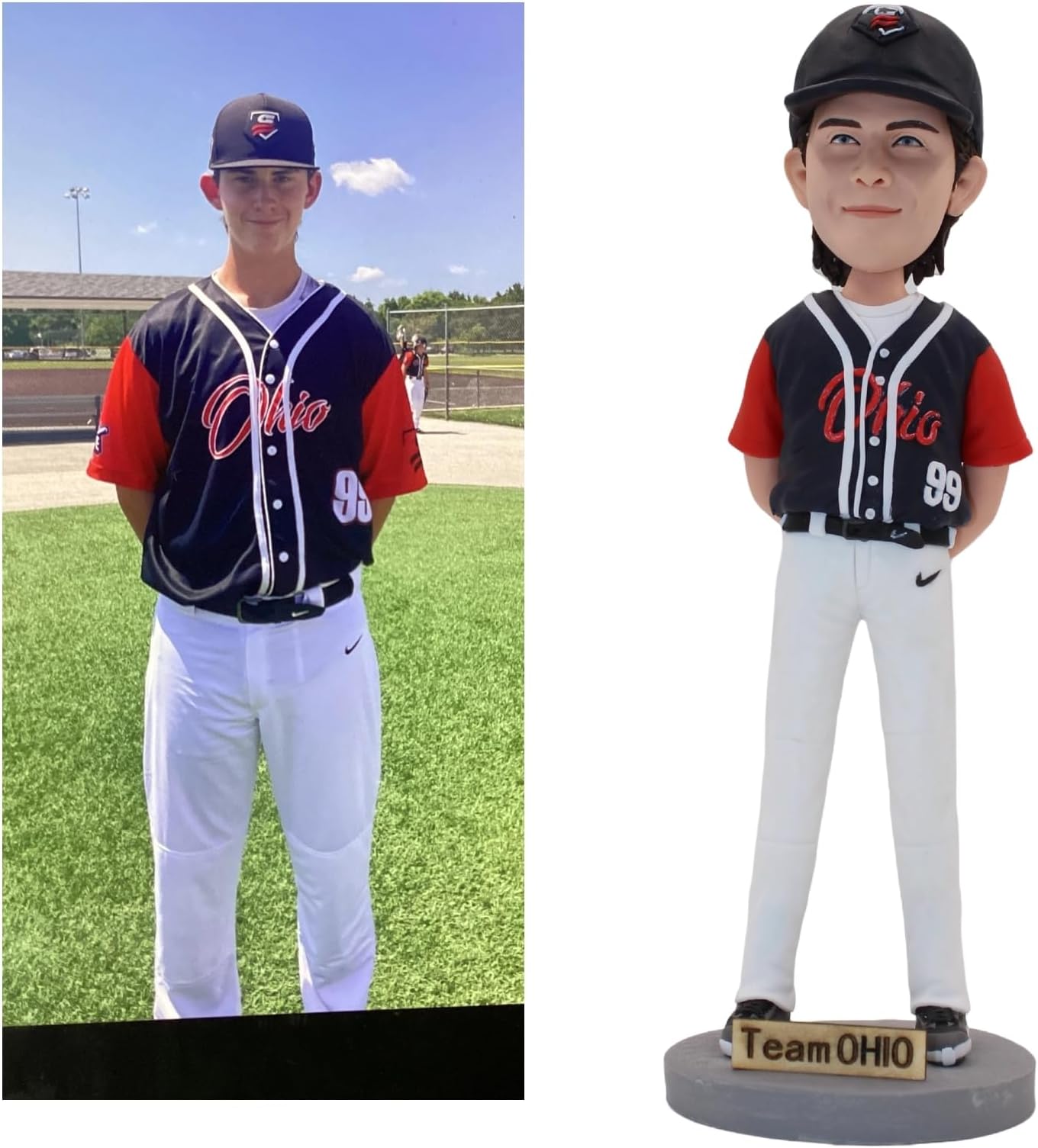 Bobblehead, Personalized Baseball Player Figurine, Handmade Bobblehead Doll