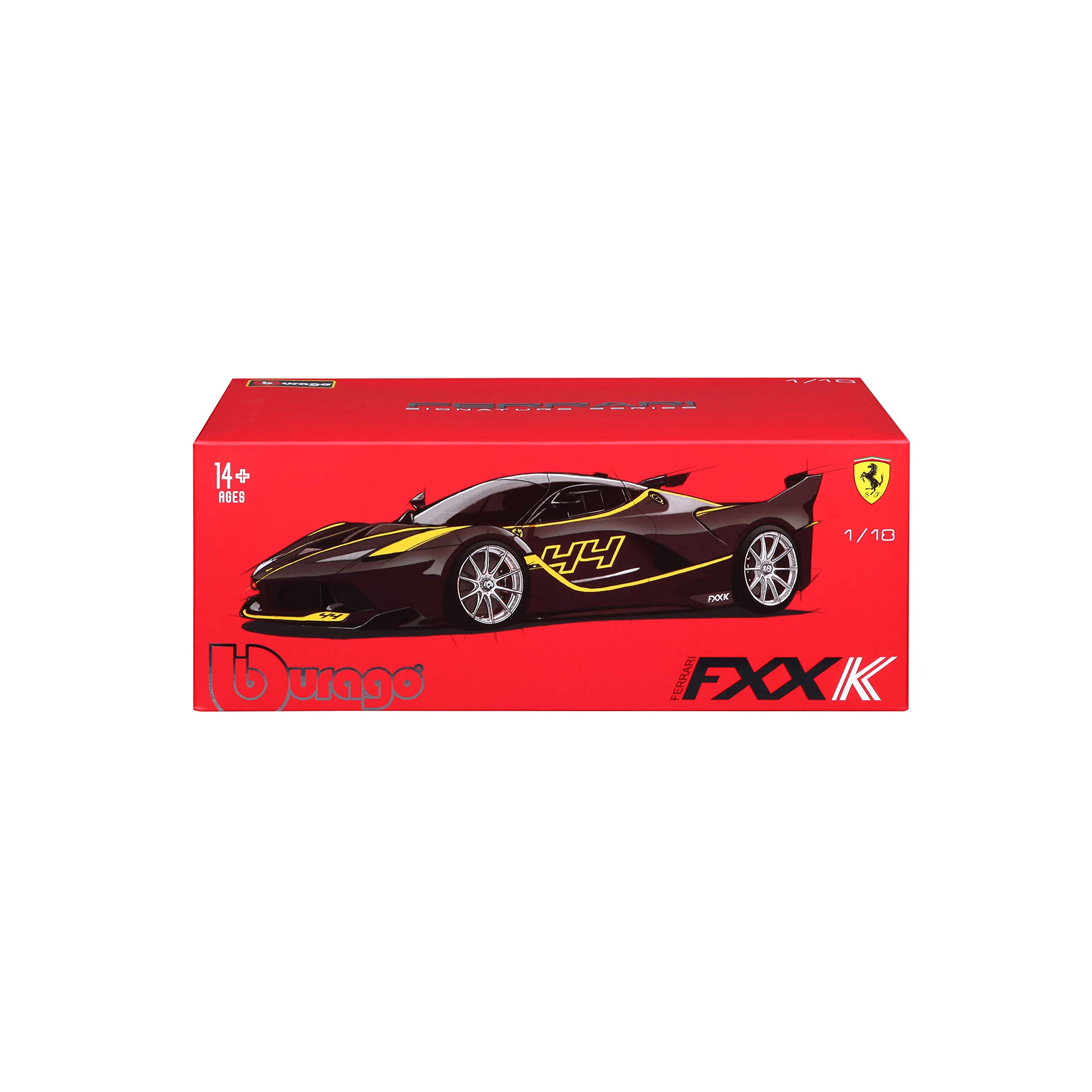 Bburago 15616907BK Ferrari FXX K Modellauto im Maßstab 1:18, Schwarz