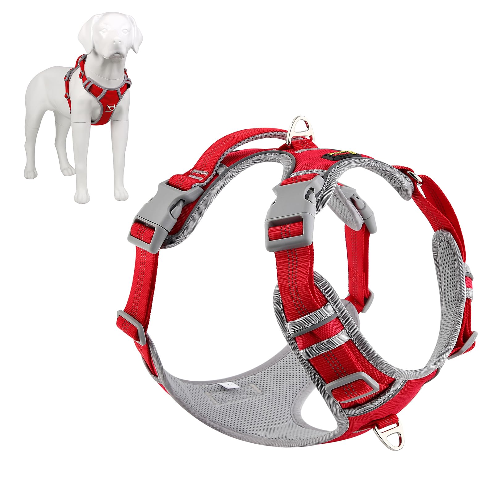 Plutus Pet No Pull Dog Harness, Release At Neck, Reflective Adjustable Dog Vest Harness
