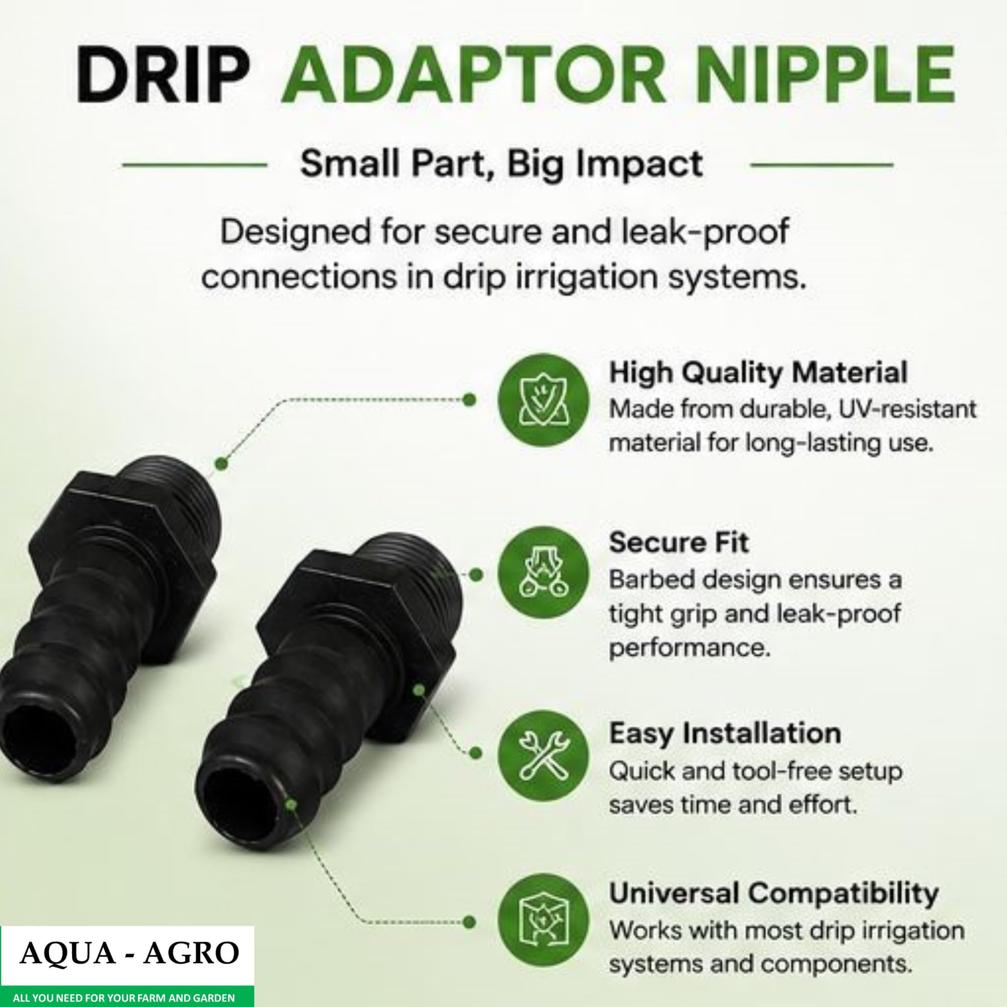 Drip Irrigation Adapters - Leak-Proof Connectors -4