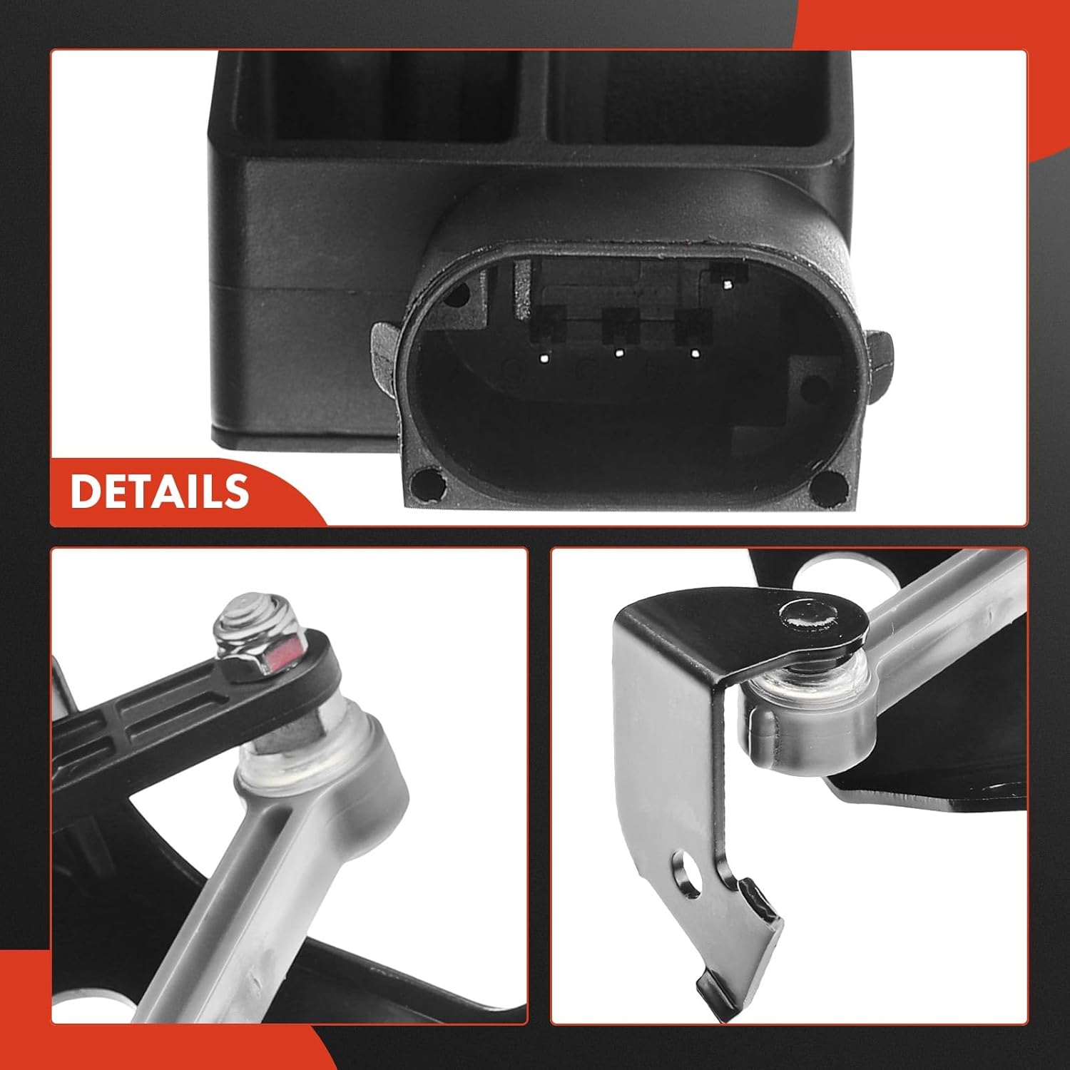 A-Premium Ride Height Level Sensor Compatible with Audi A8 Quattro 2004-2010, S8 2007-2009 & Volkswagen Phaeton 2004-2006, Rear Right Passenger Side, Replace# 4E0616572E, 4E0616572D