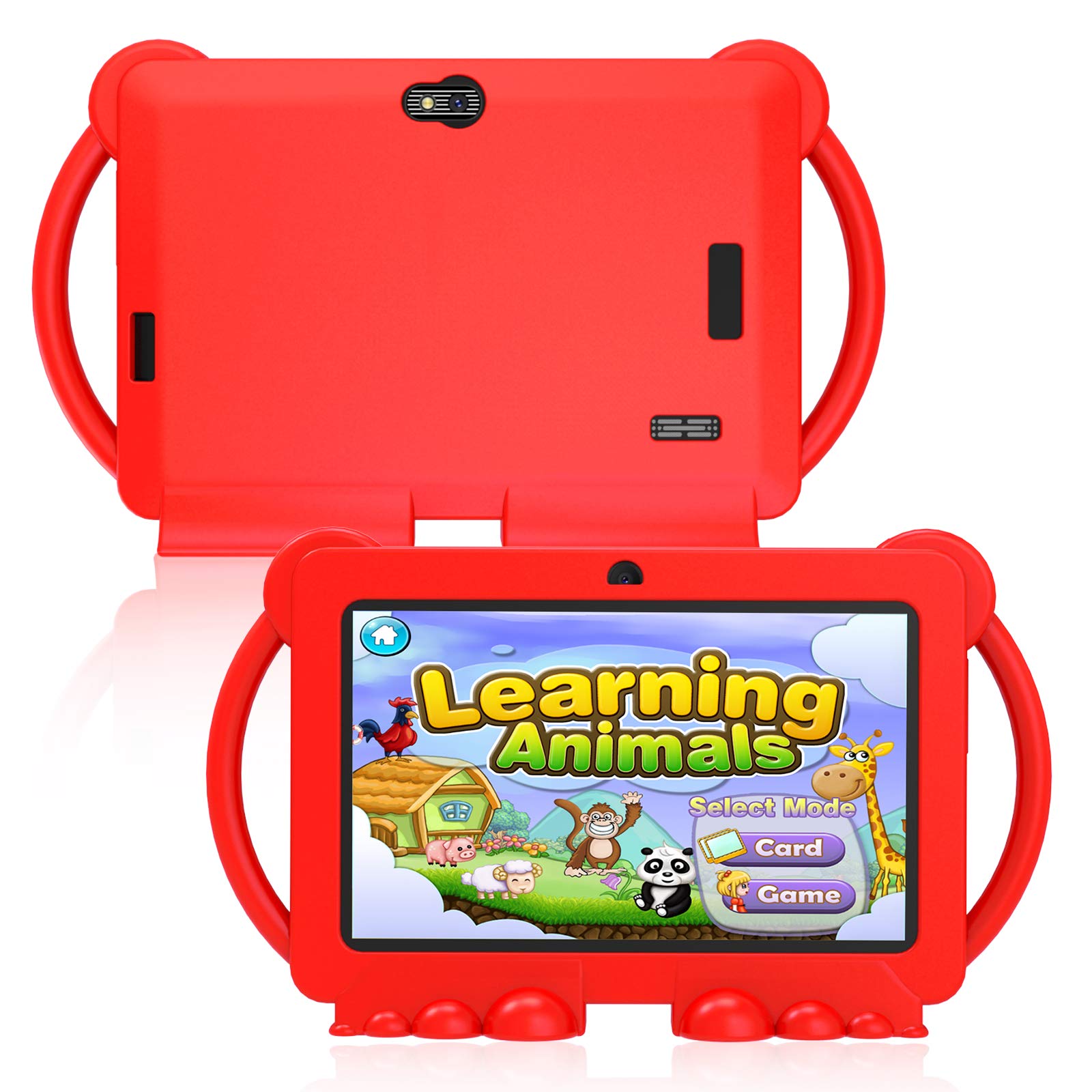 Xgody T702 7 inch Tablet for Kids, Android 8.1 Oreo 16 GB Quad Core, with Kids-Proof case, Parental Controls, Dual Cameras, Eye Health Mode (Red)