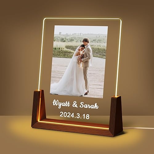 Regalos personalizados para parejas, para él, su novio, novia, marco de fotos personalizado con nombre de foto, aniversario, cumpleaños, boda,
