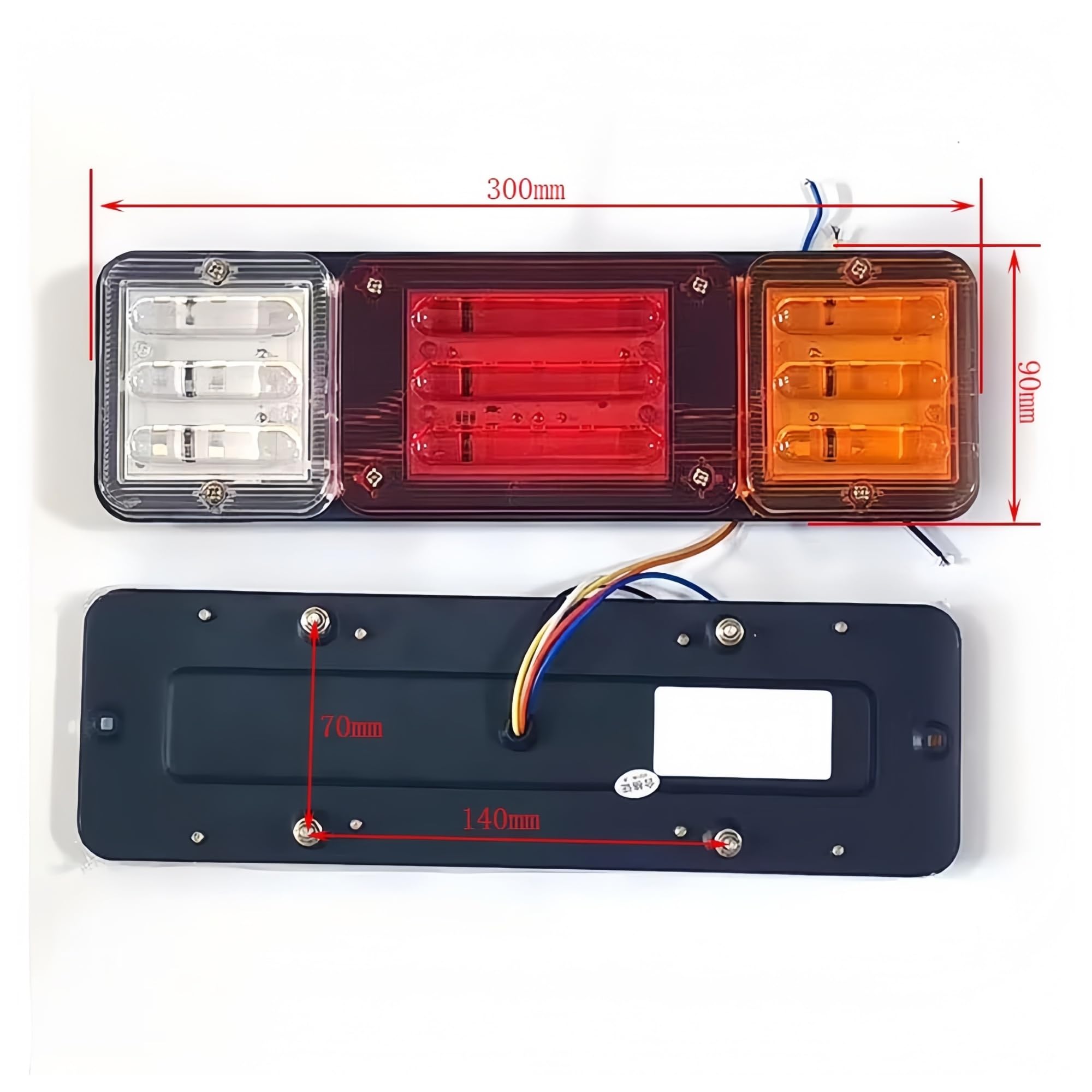 Piezas de automóvil 2X Luces traseras de camión de remolque 12V 24V Señal de giro Freno inverso Lámpara LED Vehículos de barco Camión Luz trasera Autobús Campistas Tractor(24v-1)