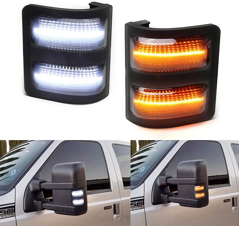 Luzes de seta LED para retrovisor Xinctai com função switchback para Ford F150 F250 F350 F450 F550 – Par