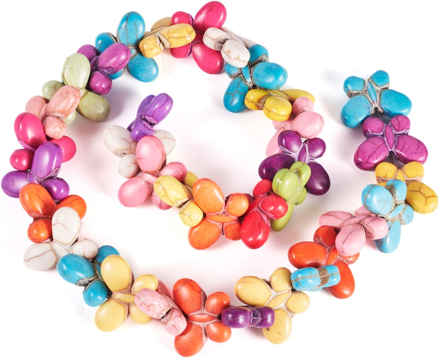 35Pcs Turquoise Butterfly Beads Butterfly Gemstone Beads Colorful Butterfly Pony Bead Natural Gemstone Loose Bead for Women DIY Crafts Bracelet Earring Jewelry Making - Image 8