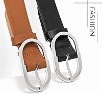 Vista 2 de VONMELLI Paquete de 3 cinturones de cuero para mujer, pantalones vaqueros, hebilla dorada, cinturón de vestir para mujer