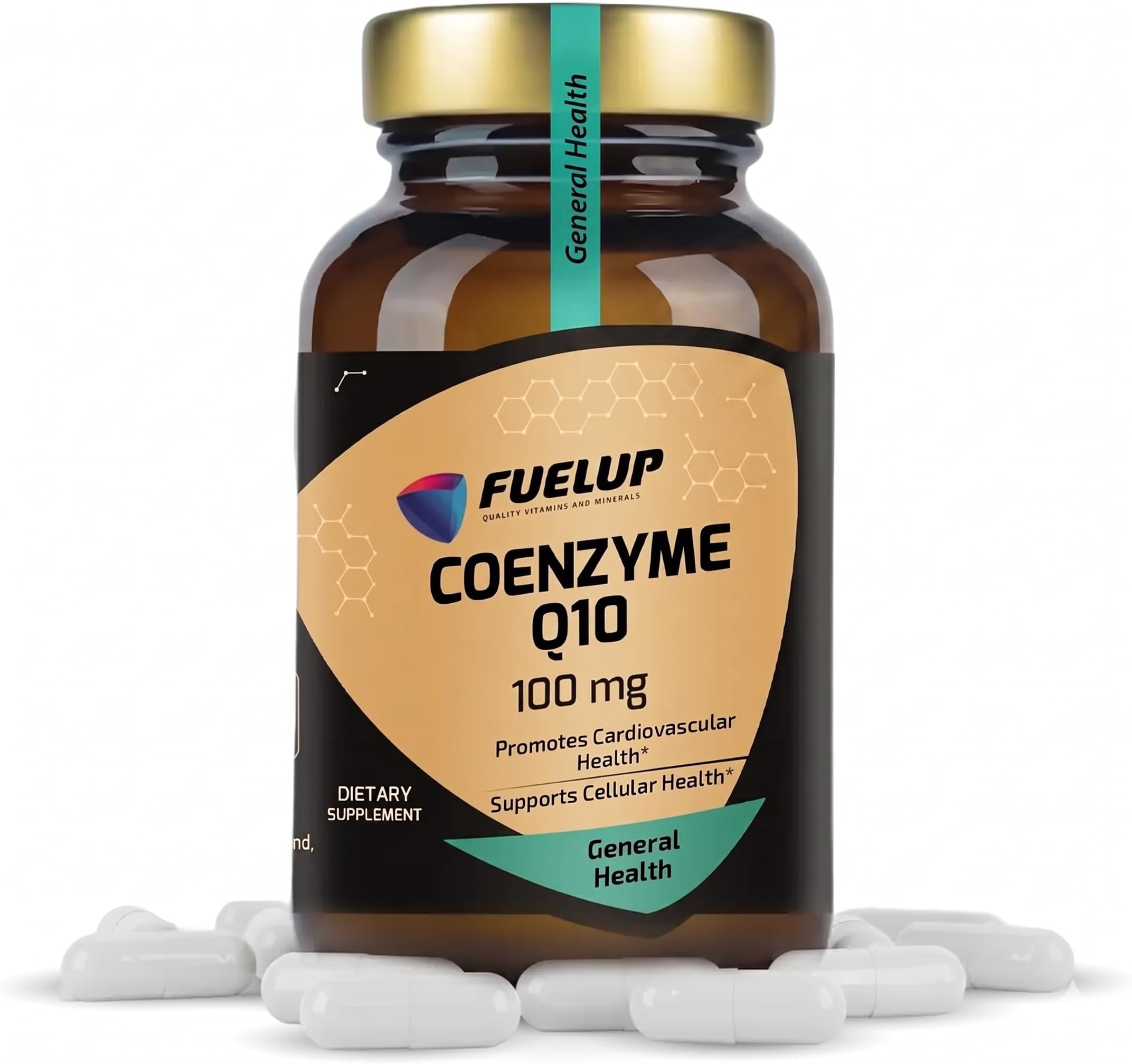 Fuelup Coenzyme Q10 100 mg - 100 Veg Capsules, Ubiquinone, Non-GMO