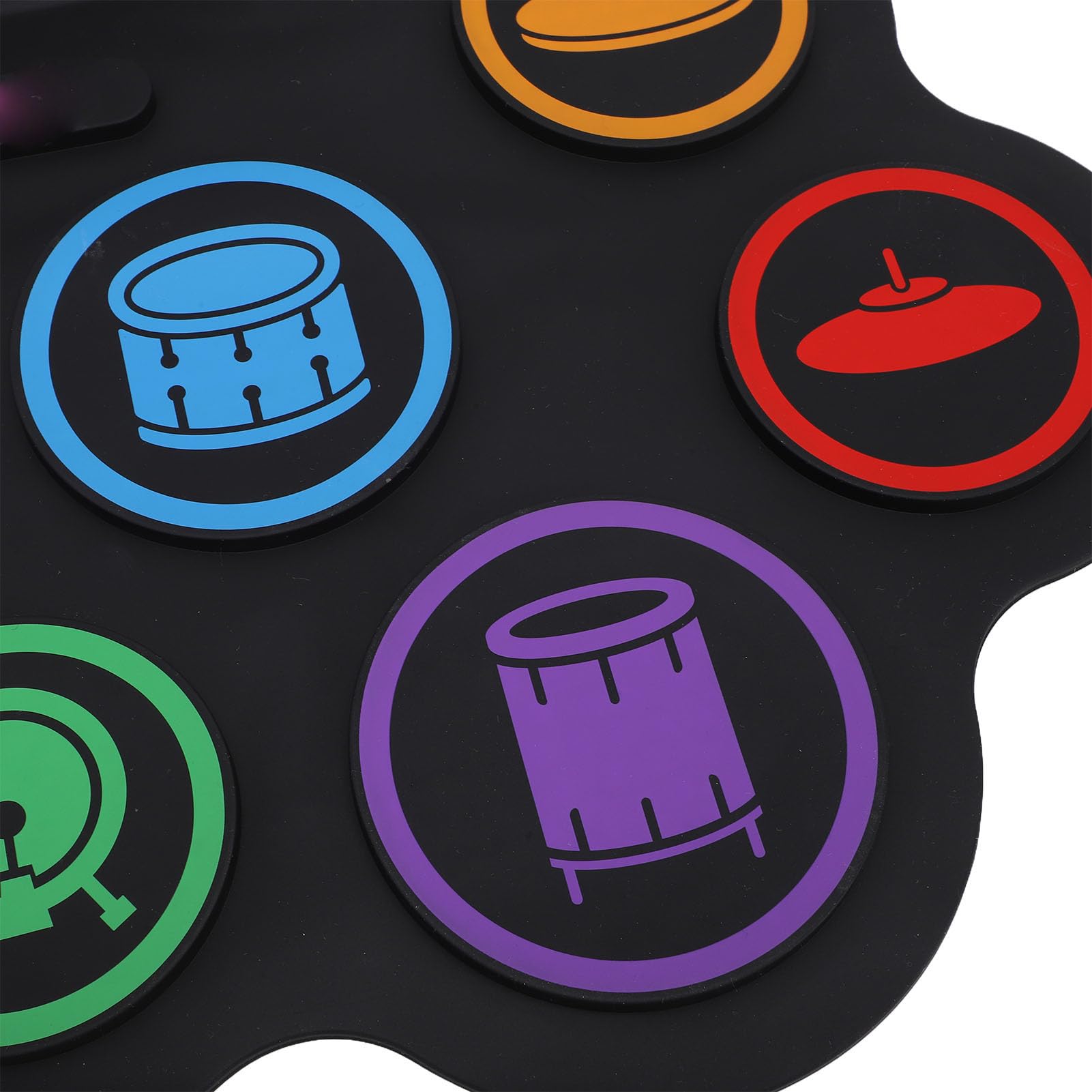 Jectse Batería Electrónica, 9 Pads, Pad de Práctica Enrollable con Altavoces Duales, Batería Electrónica Portátil Plegable con Bluetooth, para Practicar, Enseñar y para Músicos que Se