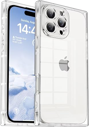 Tzomsze Case Compatible with iPhone 16 Pro Max Clear Case,Camera Protection,Reinforced Corners TPU Slim Shockproof Case Cover for Women Girls 6.9 inch-Clear