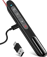 Vista 10 de Air Mouse Presentación de luz verde Control remoto USB recargable Presentación Clicker Presentador inalámbrico RF 2.4 GHz Powerpoint Clicker Slide