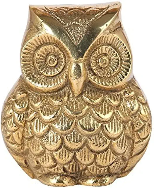 Aatm Brass Owl Statue - Beeldjes Uilen for Home & Office Decoration