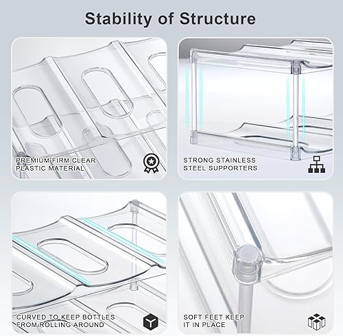 Vista 15 de LANDNEOO Soporte organizador apilable para botellas de agua, para la organización de vasos grandes de Stanley y otros, estante de plástico blanco