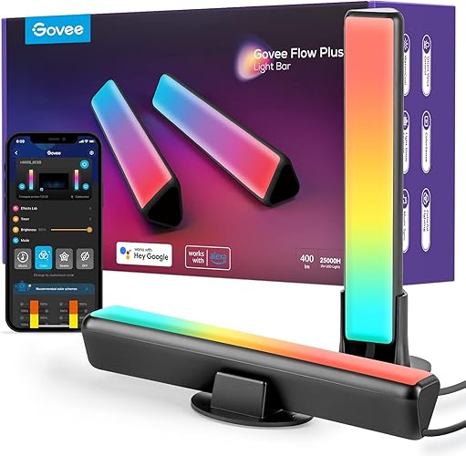 Govee LED Light Bars, Smart WiFi RGBIC TV Backlight, Gaming Lights with Scene and Music Modes, Play Light Bar for PC, TV, Room Decoration, Work with Alexa & Google Assistant