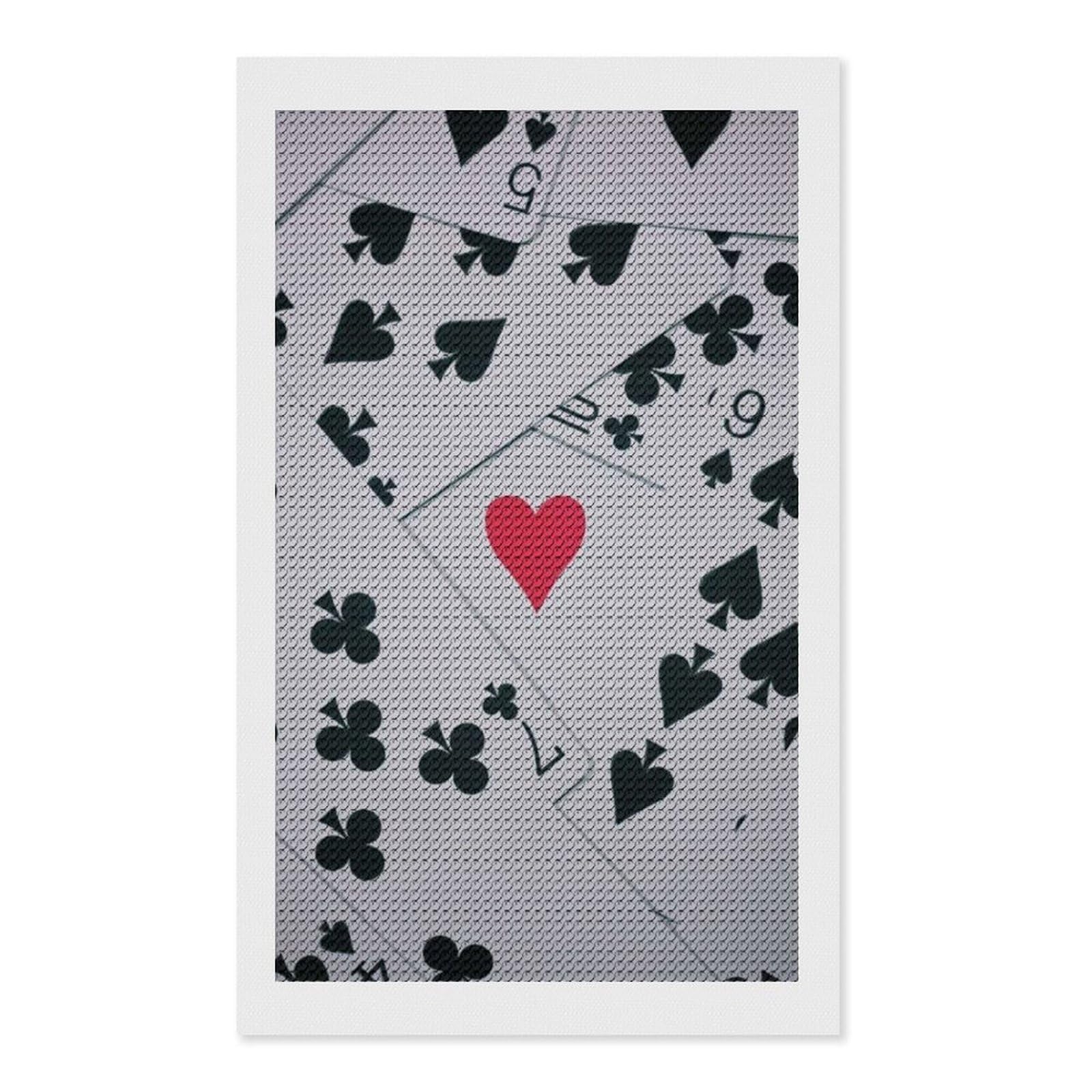 Nclqvjxzkhw Style Poker Playing Cards Diamond Art Painting For Adult Round Diamonds Pictures Arts Crafts Home Wall Decor 12"X20"