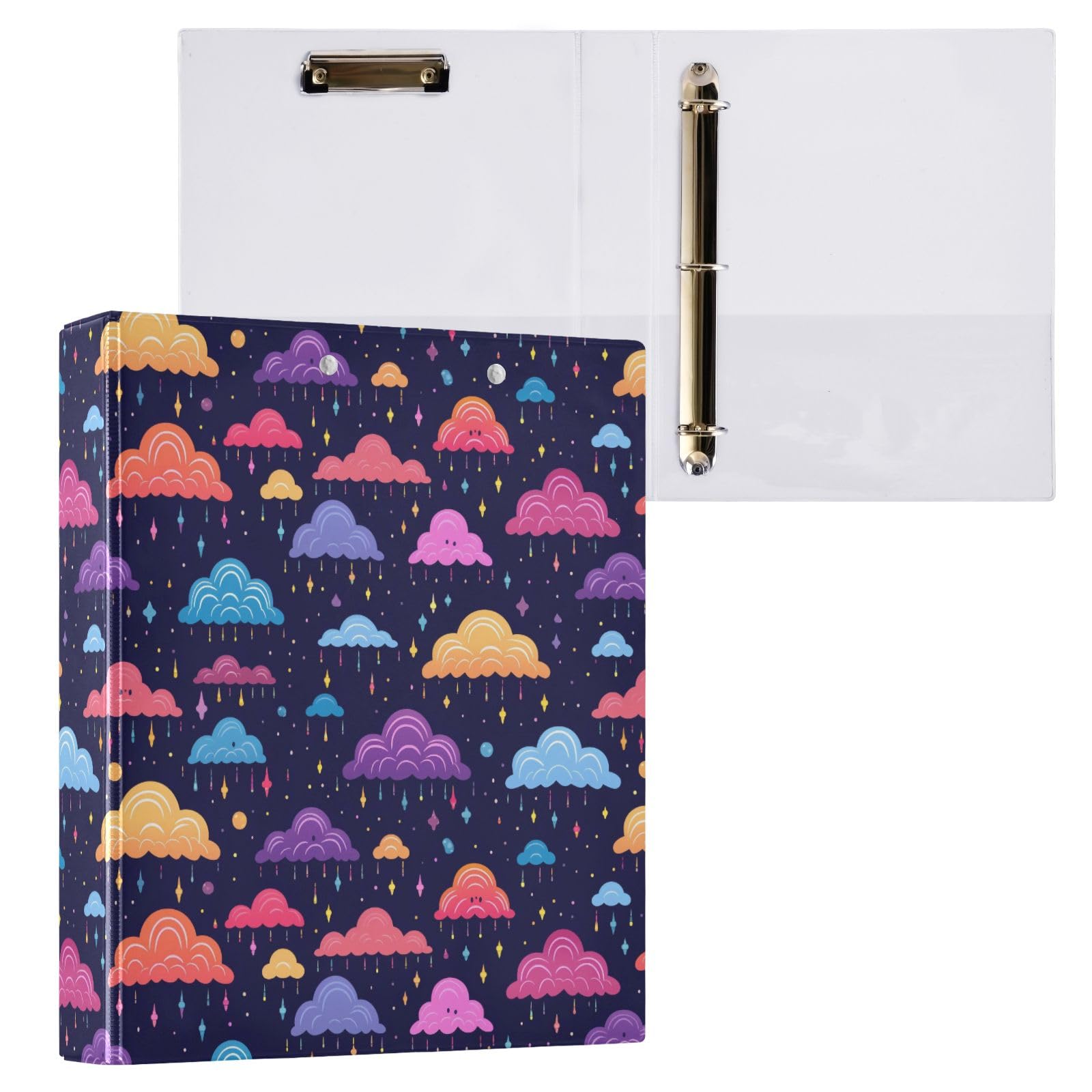 Rainy - Raccoglitore a 3 anelli con 3 anelli, 3,8 cm, contiene 200 fogli con 3 tasche interne in PVC trasparente, per scuola e ufficio