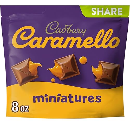 Cadbury CARAMELLO Miniaturas de chocolate con leche y caramelo, paquete para compartir, 8 onzas