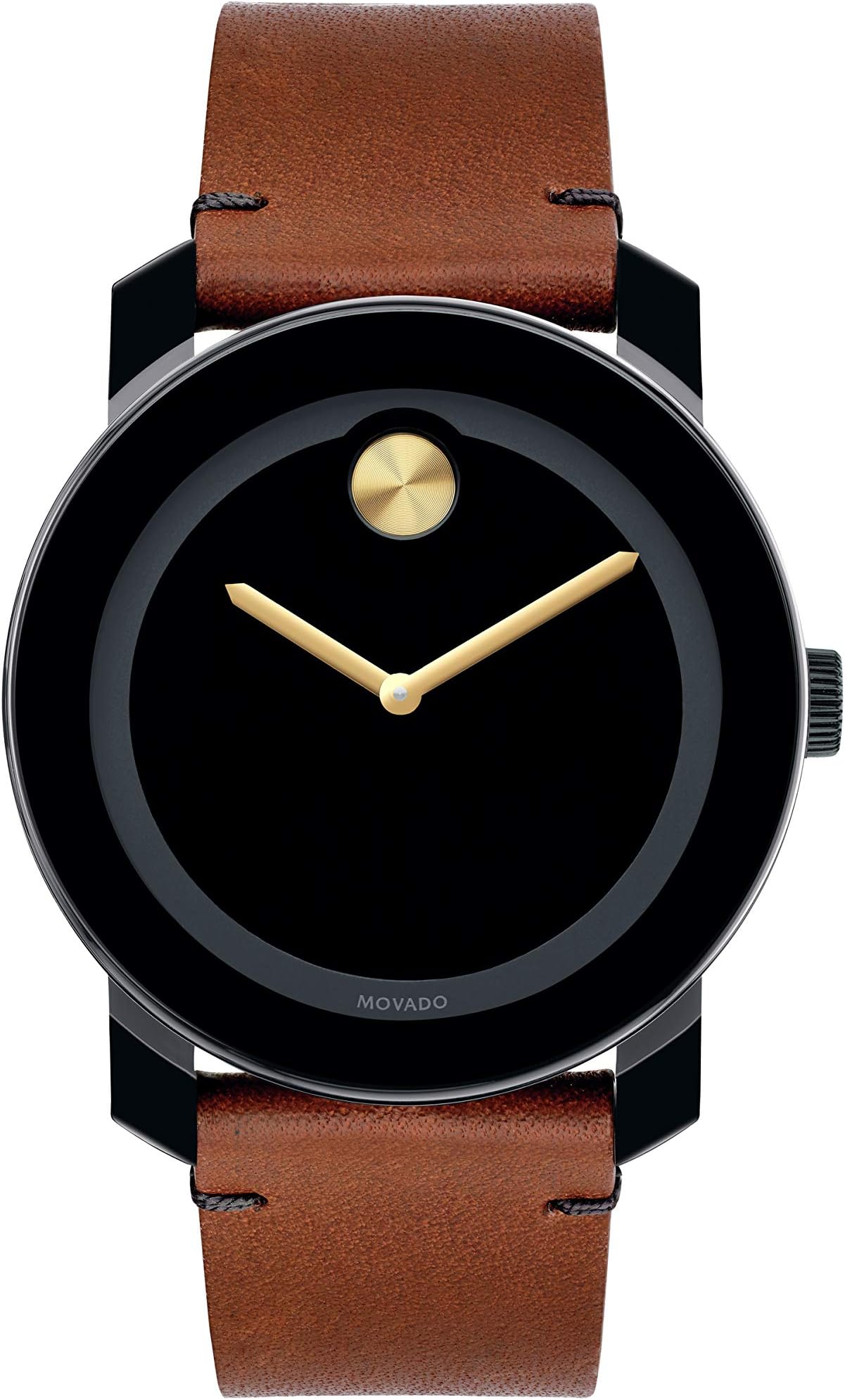 MovadoMens Quartz Watch, Analog Display and Leather Strap - 3600305