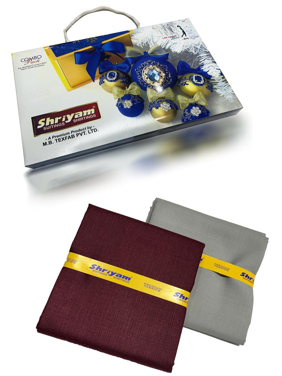 shriyam Unstitched Plain Maroon Shirt and Trouser Fabric Combo Gift Pack - Cotton Blend Material - 2.25m Shirt Cloth - 1.20m Pant Cloth ML-16-picture-24