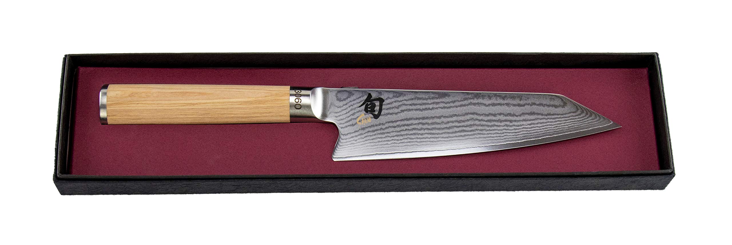 Kai Shun Classic White Kochmesser DM-0777W Kiritsukemesser ultrascharf und limitiert 5555 St., hochwertiges Damastmesser mit 15 cm Klinge + großes Eichenbrett 34x21 cm, VK: 239,- €