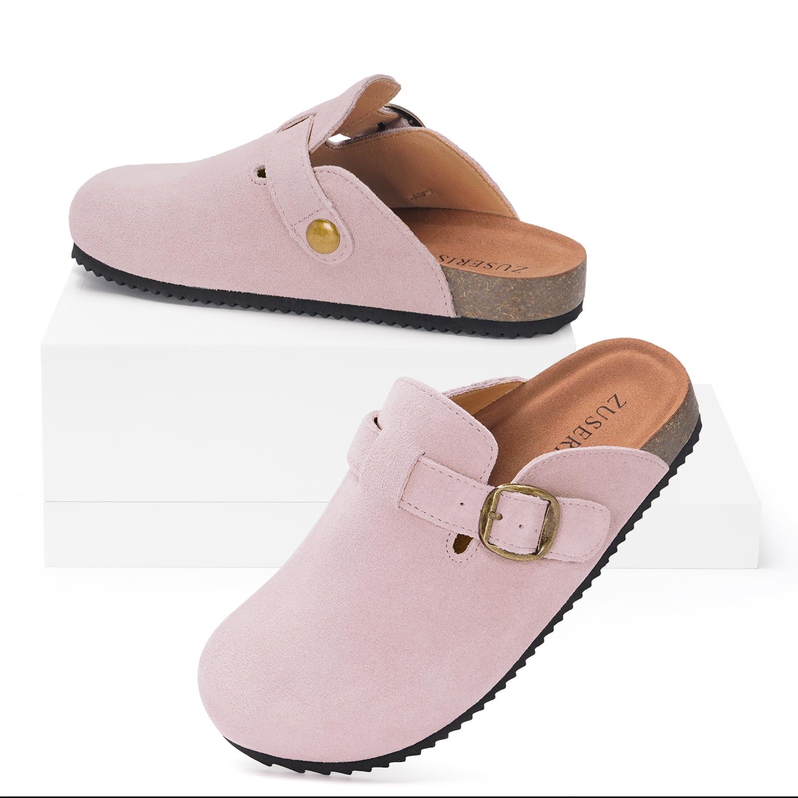 Zuecos niño Cómodas Zapatos Casa niñas Cerradas Zapatillas de Jardín Suave Pantuflas Ajustables Hebilla Corcho Plantilla Antideslizante Suela