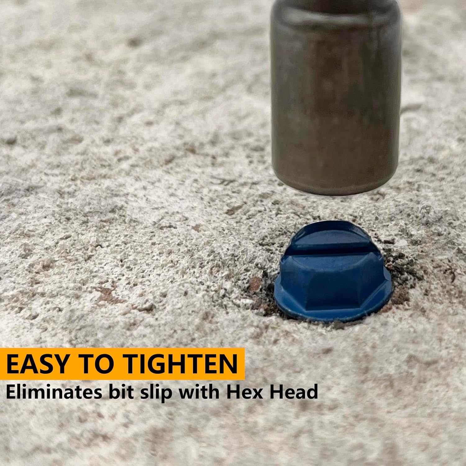 3/16" x 1-1/4" Hex Head Concrete Screws, Anchoring to Masonry, Brick, Block, Cement or Stucco, 50PCS