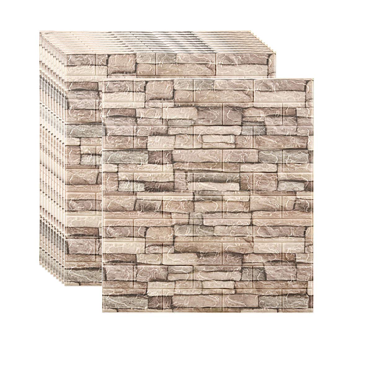 Papier peint autocollant 3D effet brique pour un salon style loft industriel