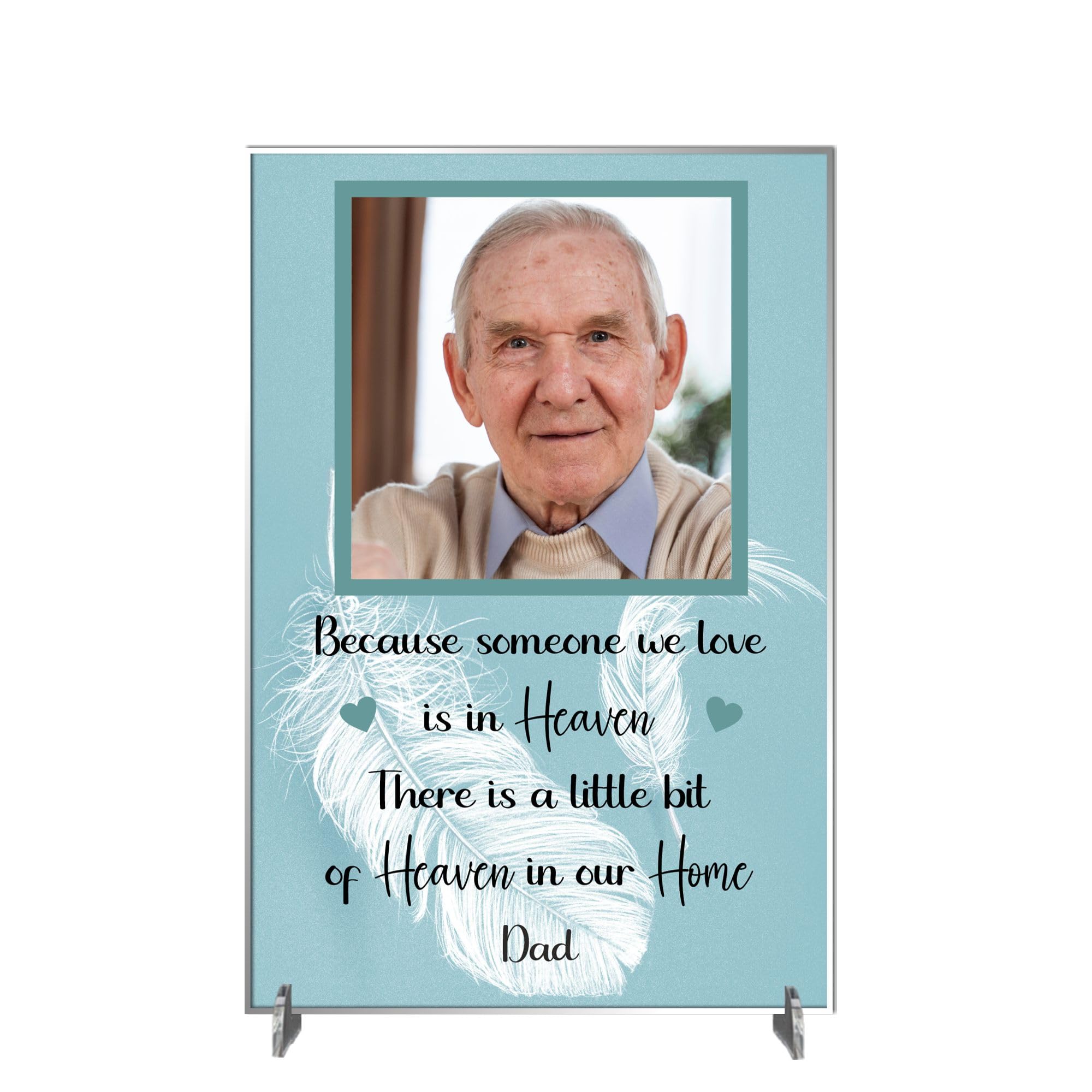Personalised Bereavement Photo Plaque - Custom Memorial Gift with Choice of Colour, Heartfelt Quote, Size 148mm x 210mm (Acrylic 21cm x 15cm, Blue) — image 1