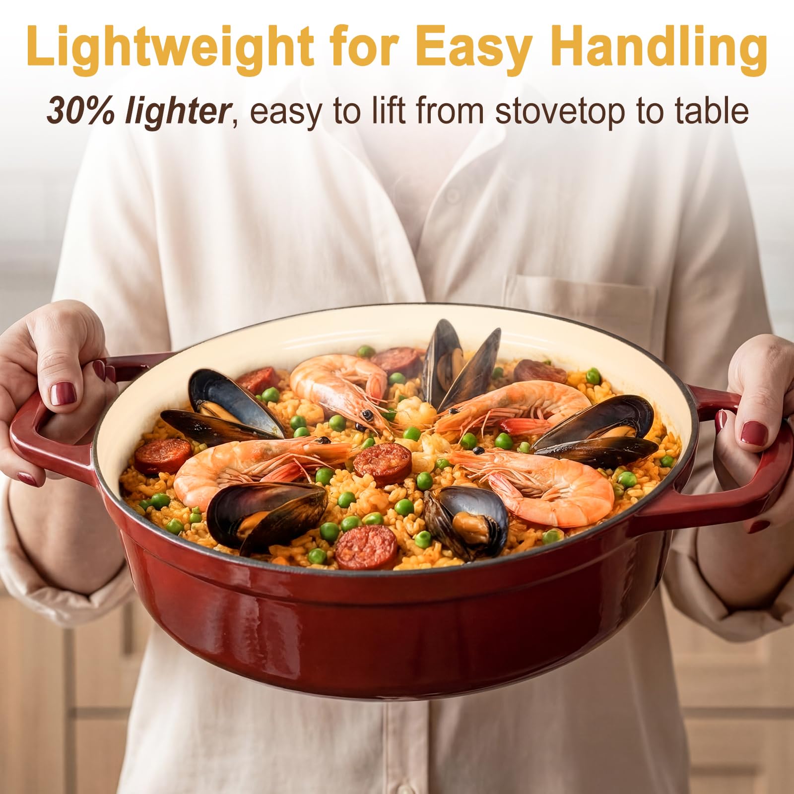 Lightweight Enameled Cast Iron Braiser - 4.5QT -2