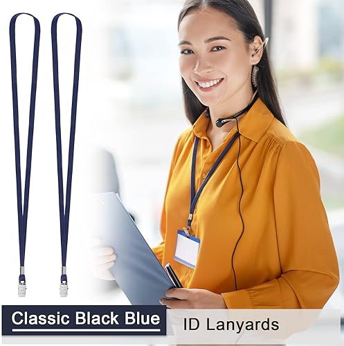 Vista 16 de Marspark Cordones a granel con clip para cuello plano con gancho giratorio para tarjetas de identificación