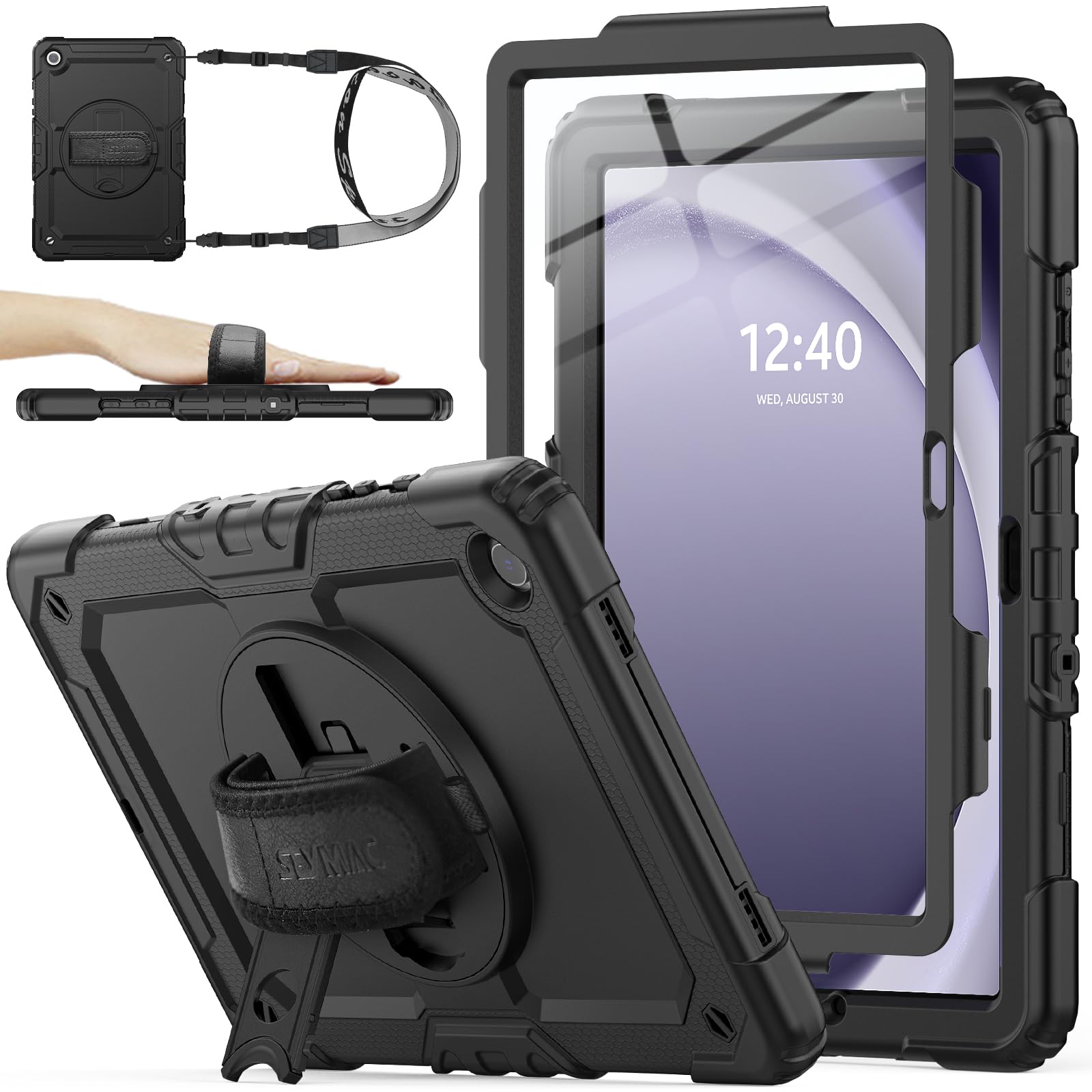 SEYMAC stock Case for Samsung Galaxy Tab A9+/ A9 Plus 11 2023 with Screen Protector [360 Rotating Stand] Hand Shoulder Strap Protective Case for Galaxy Tab A9+/A9 Plus 11 SM-X210/X216/X218, Black (B0CLXPDQKR) Amazon Price History, Amazon Price Tracker